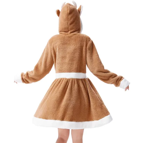 Christmas Moose Pajamas Women Elk Uniform Sexy Costume Xmas Reindeer Fancy Dresses PQ4505