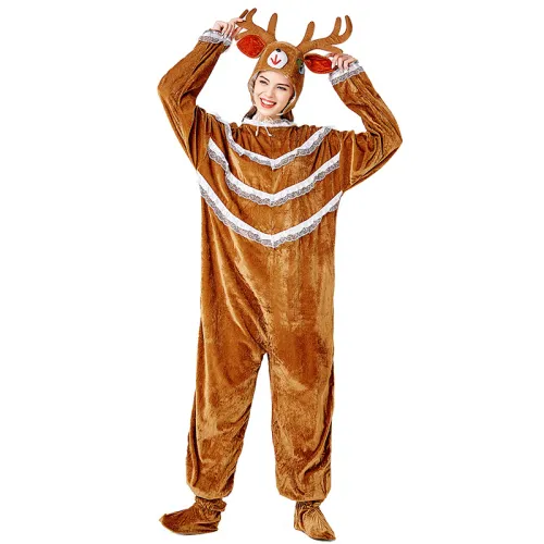 Elk Jumpsuit Women Christmas Uniform Reindeer Costume Sexy Xmas Fancy Dresses PQ3339