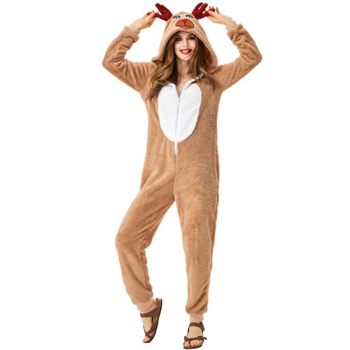 Christmas Elk Pajamas Women Moose Uniform Xmas Reindeer Fancy Dress Sexy Costume PQ1193
