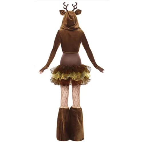 Christmas Moose Costume Women Elk Uniform Sexy Clubwear Xmas Reindeer Fancy Dresses PQ1039 [OUT OF STOCK]