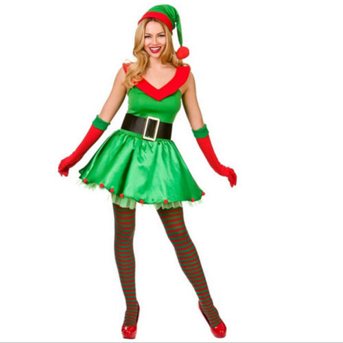 Christmas Clown Uniform Women Xmas Costume Sexy Clubwear Carnival Droll Fancy Dress PQ350