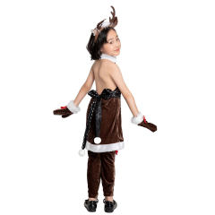 Children Elk Uniform Moose Fancy Dresses Xmas Clubwear Christmas Reindeer Costume PQ1937A