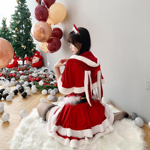 Fantasy Bunny Uniform Christmas Fancy Dress Santa Costume For Women PQCH254