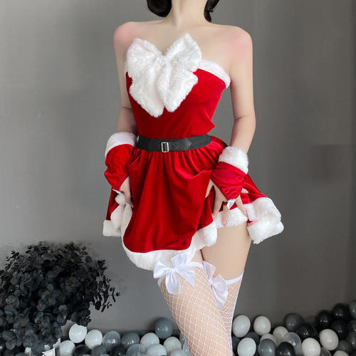 Fantasy Bunny Uniform Santa Costume For Women Christmas Battlesuit PQCH256