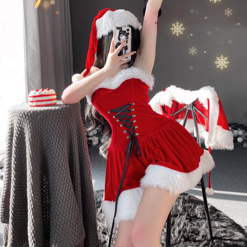 Women Sexy Christmas Costume Fantasy Fancy Dress Santa Uniform PQ320