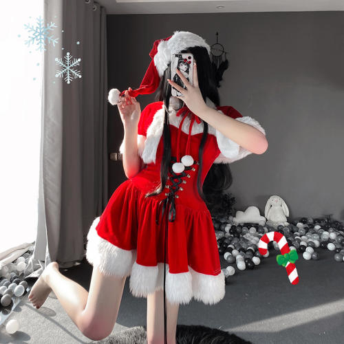Sexy Christmas Costume Fantasy Fancy Dress Santa Uniform PQ304