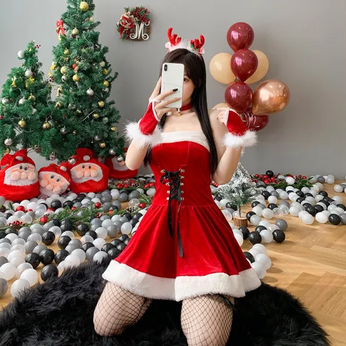 Xmas Costume  Sexy Fancy Dress Christmas Uniform Clubwear PQ303