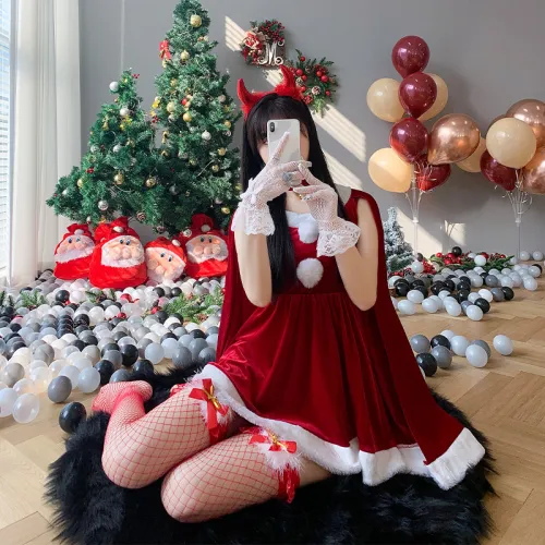 Christmas Cloak Costume Battlesuit Fantasy Fancy Dress Bunny Uniform PQ304