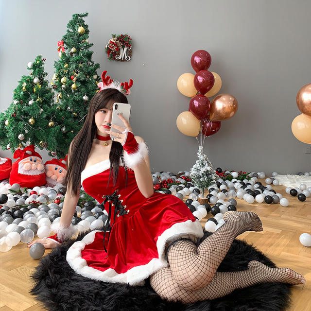 Xmas Costume  Sexy Fancy Dress Christmas Uniform Clubwear PQ303