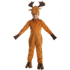 Christmas Elk Costume Kid Moose Uniform Xmas Reindeer Fancy Dress PQE666