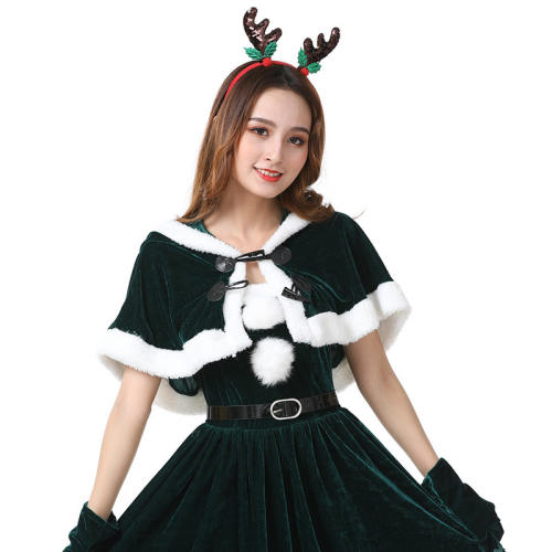 Woman Elk Costume Christmas Reindeer Fancy Dress Uniform Sexy Xmas PQ242