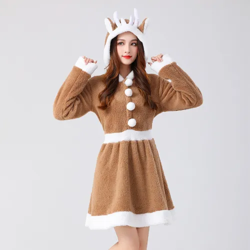 Christmas Reindeer Fancy Dress Woman Elk Uniform Sexy Xmas Costume PQ314