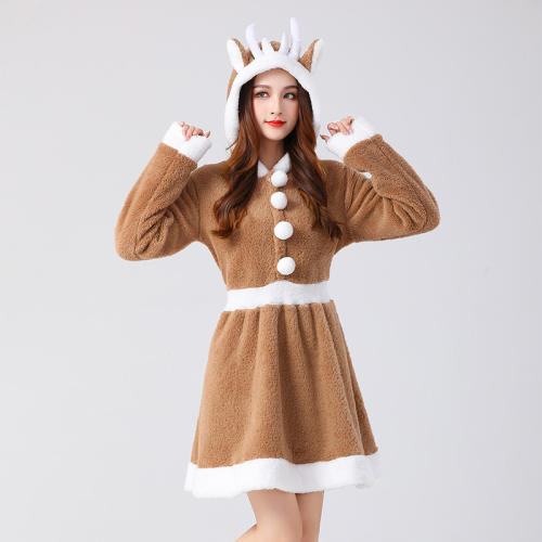 Christmas Reindeer Fancy Dress Woman Elk Uniform Sexy Xmas Costume PQ314