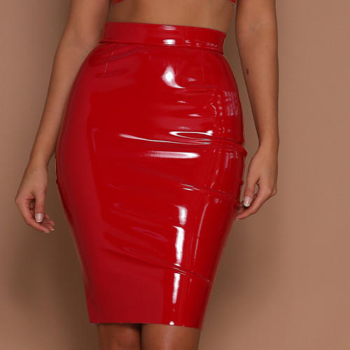 Faux Leather Skirt Valentine Sexy Dresses Fetish Wear PQSKT010