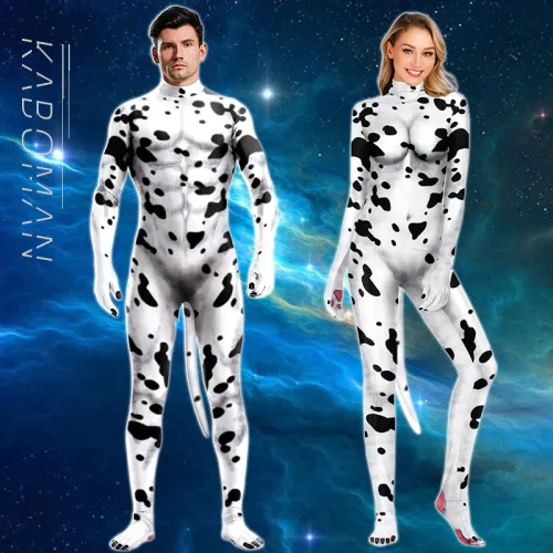 Adult Cow Cosplay Costume Unisex Carnival Animal Jumpsuit PQB1001