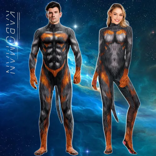 Adult Werewolf Cosplay Costume Unisex Wolfman Carnival Jumpsuit PQB1014