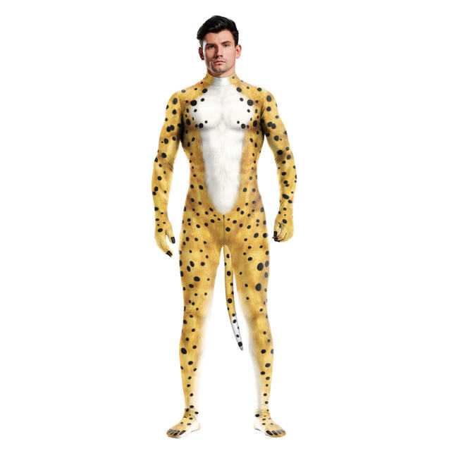 Adult Panther Cosplay Costume Leopard Animal Carnival Jumpsuit PQB1037