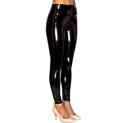 High Waist Leggings Women Faux Leather Pants Wetlook PU Trousers PQ36357