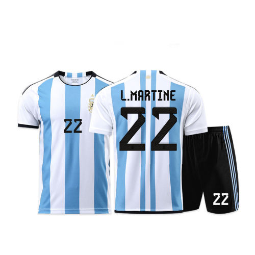 2022 Messi 3 Stars Football Tops Adult Argentina Home Soccer Jersey PQME003