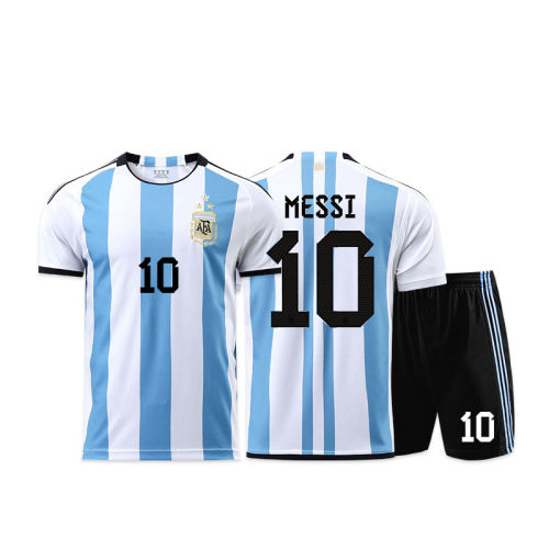 2022 Messi 3 Stars Football Tops Adult Argentina Home Soccer Jersey PQME003