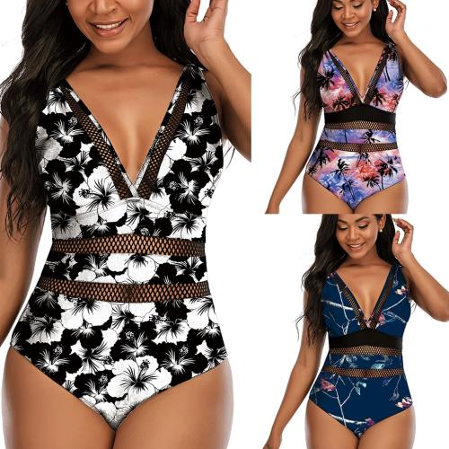 Floral Print Monokini Women One Piece Swimming Suits Swim Wear PQ2106