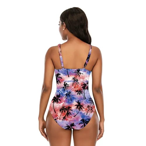 Floral Print Monokini Women One Piece Swimming Suits Swim Wear PQ2106