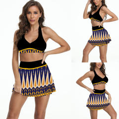 Summer Bikini Sets Sexy Beach Skirts Women Print Swimwear PQ2215