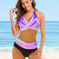 Sexy Plus Size Swimwear Digital Print Bikini for Women PQ8234