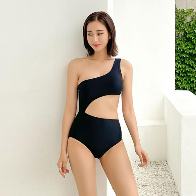 Green One Piece Swimsuit For Women Sides Cut Out Sexy Bathing Sets PQ033B