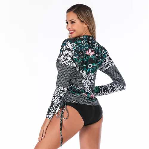 Surfing Suit Sunscreen Long Sleeve Tankini Women's Swimsuit Diving Suit PQ6616