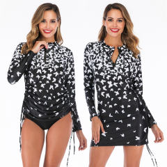 Surfing Suit Sunscreen Long Sleeve Tankini Women's Swimsuit Diving Suit PQ6616