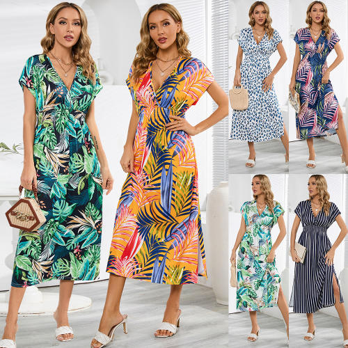 Short Sleeve Summer Maxi Dress Women's Casual Dresses PQLQ585