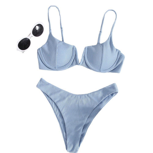 Women Sexy Shell Swimwear Solid Color Bikini Swimming Wear PQ200507