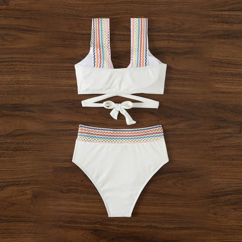 Women Rainbow Swimwear Push Up Bathing Suit Sexy Padded Bikini PQ7994