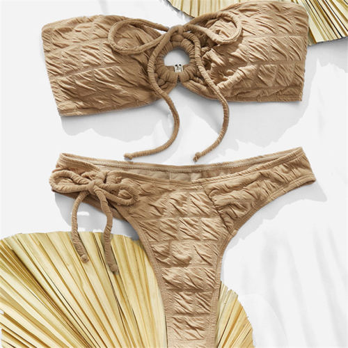 Women Wrinkle Bathing Suit Sexy Swimwear Ins Style Bikini PQ632