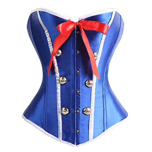 Sailor Cosplay Overbust Corset Sexy Bustier Women Sexy Corselet PQ7397