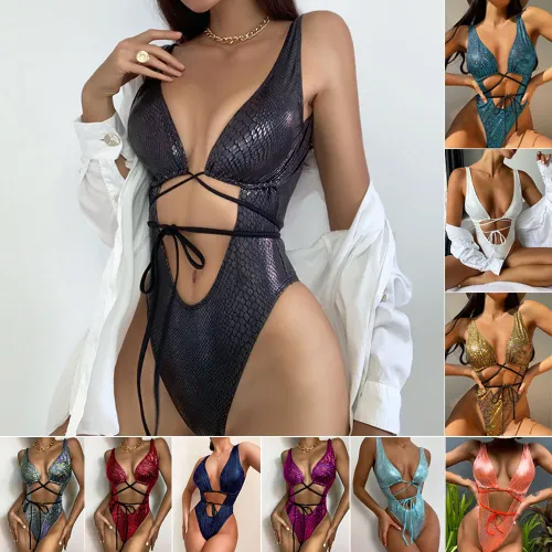 Digital Printed Monokini Women One Piece Swimwear Lingerie PQ8145