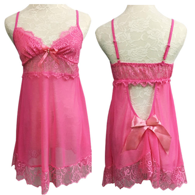 Sexy Mesh Sleepwear Lace Babydoll Lingerie For Women PQ8032