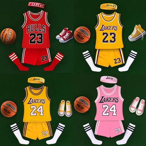 Cotton Basketball Stars Sport Jersey For Kids Basketball Team Uniform PQ49081