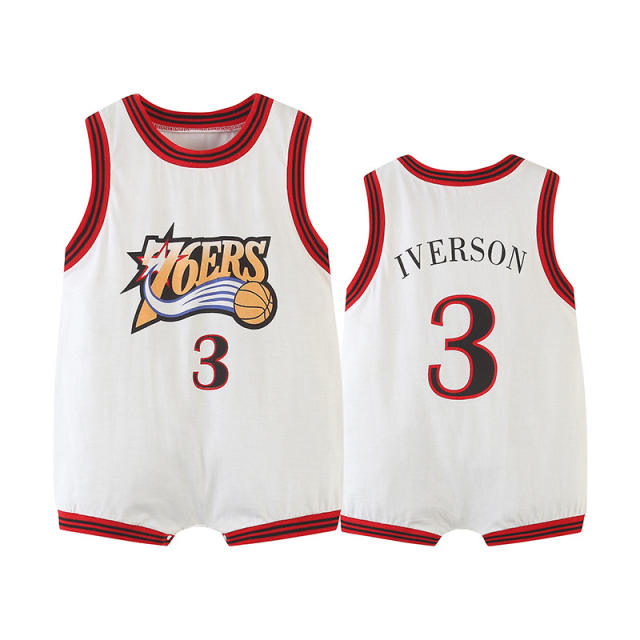 Infants Basketball Jumpers Toddlers Wholesale Jersey Basketball Rompers PQ14676