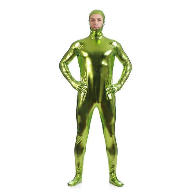 Male PVC Fetish Zentai Sexy Catsuit For Man Night Club Faux Leather Jumpsuit PQ88918