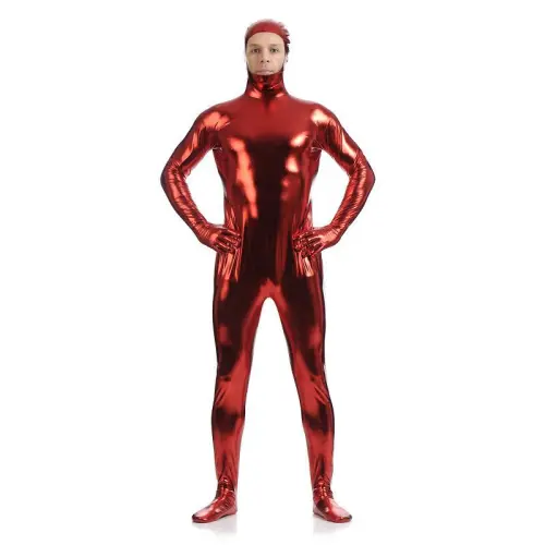 Male PVC Fetish Zentai Sexy Catsuit For Man Night Club Faux Leather Jumpsuit PQ88918