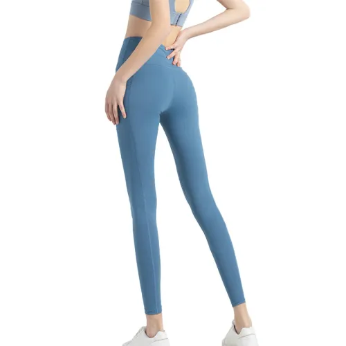 Peach Fitness Yoga Pants Seamless High Waist Running Leggings With Pocket PQJCK02