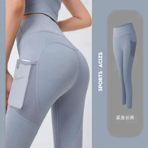 Seamless Yoga Pants With Mesh Pocket High Waist Fitness Leggings PQMT20