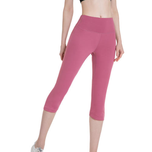 High Waist Yoga Outfit For Women Solid Color Capri Sexy Summer Activewear MT7FK