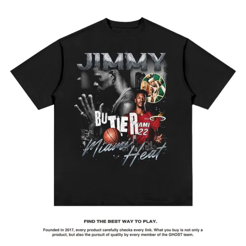 Jimmy Butler Cotton T-shirts Miami Heat Streetwear 8th Seed Upset Basketball Tops PQ6103