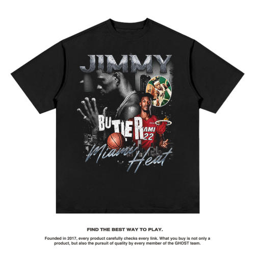 Jimmy Butler Cotton T-shirts Miami Heat Streetwear 8th Seed Upset Basketball Tops PQ6103