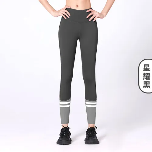 Color Block Yoga Outfit Women High Waist Workout Leggings Sports Outdoor Wear MK015