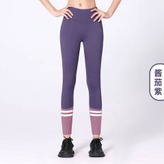 Color Block Yoga Outfit Women High Waist Workout Leggings Sports Outdoor Wear MK015