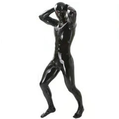 Man PU Fetish Zentai Sexy Catsuit For Male Club Faux Leather Jumpsuit PQ6819